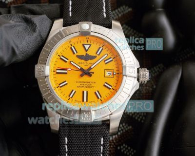 Copy Breitling Avenger II Seawolf Watch Stainless Steel Orange Dial